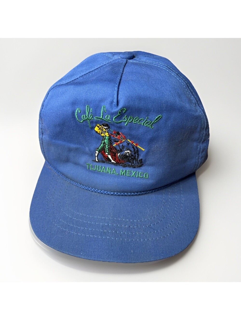 Vintage 90s Cafe La Especial Tijuana Matador Bull Rope Hat -